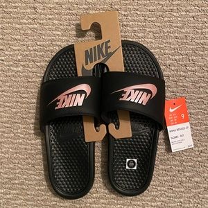 Rose Gold Nike Slides